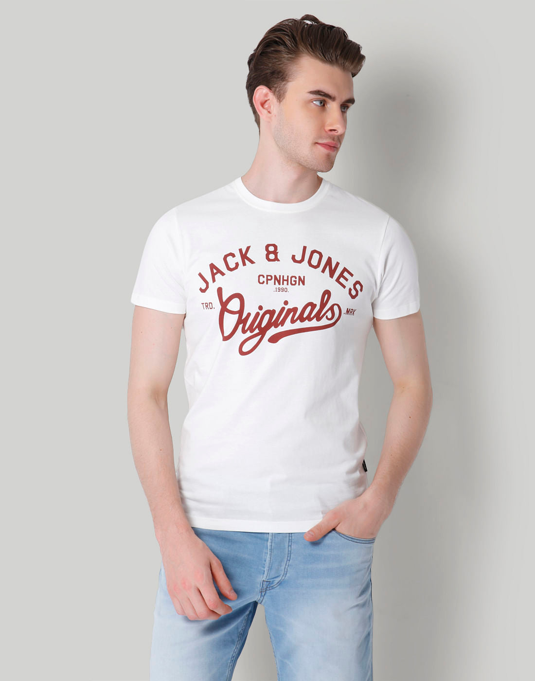 White Originals Print Crew Neck T-Shirt