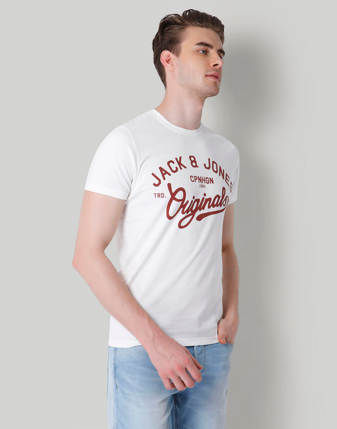 White Originals Print Crew Neck T-Shirt