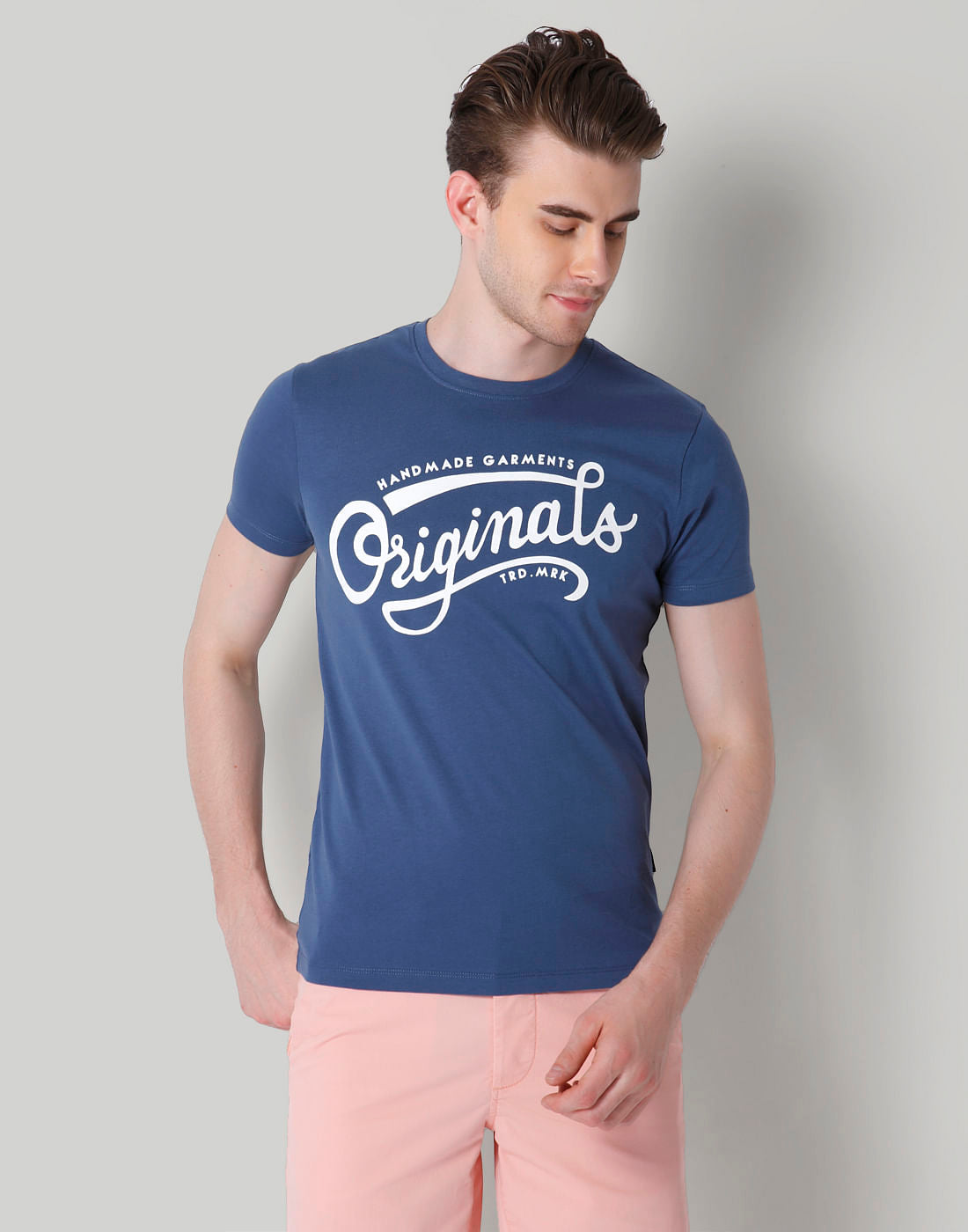 Blue Originals Print Crew Neck T-Shirt - S