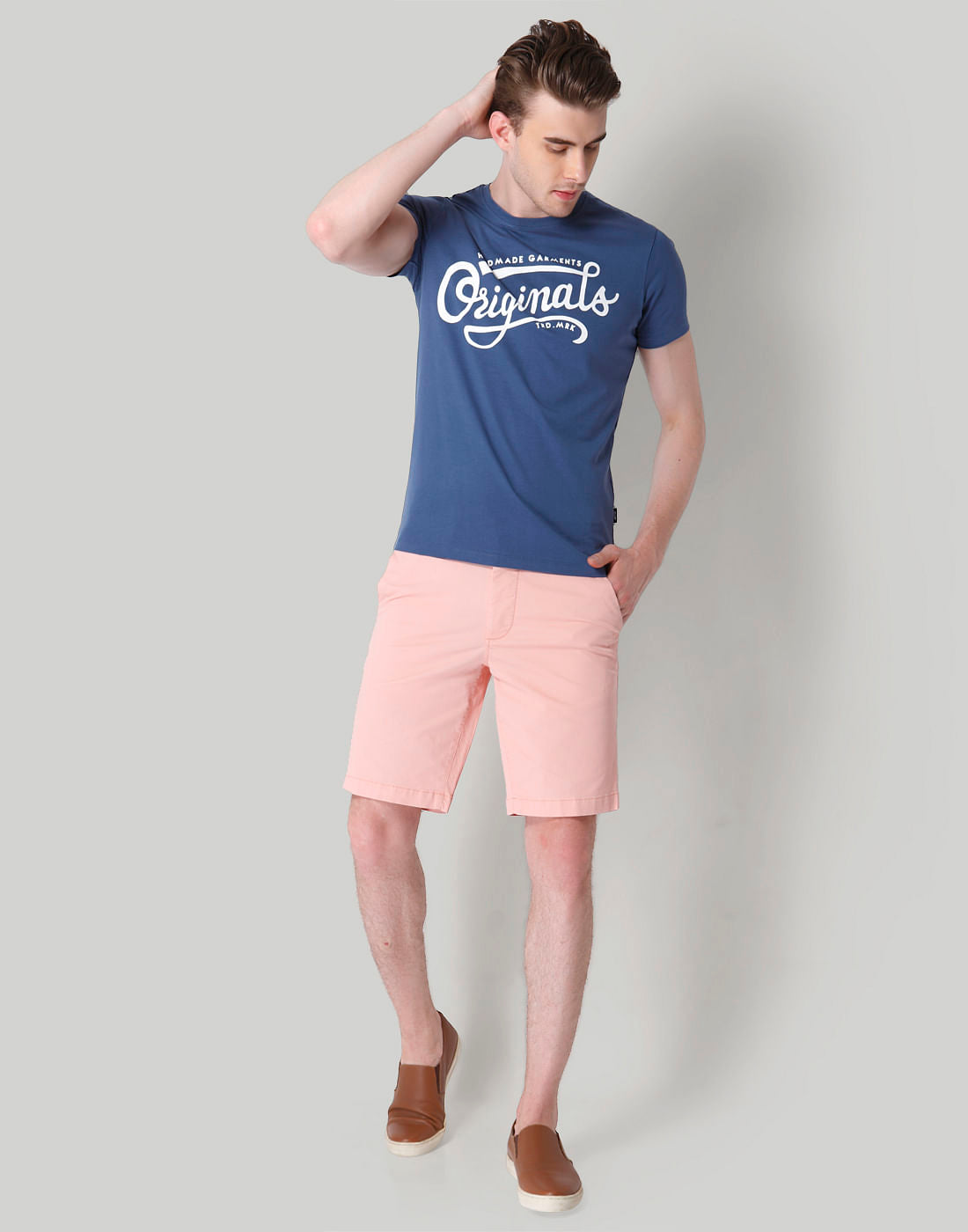 Blue Originals Print Crew Neck T-Shirt