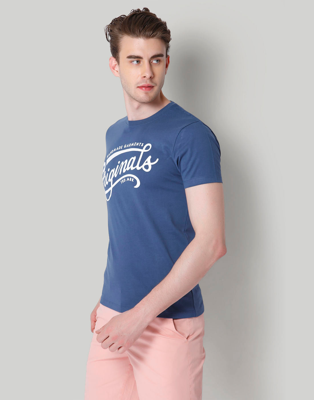 Blue Originals Print Crew Neck T-Shirt