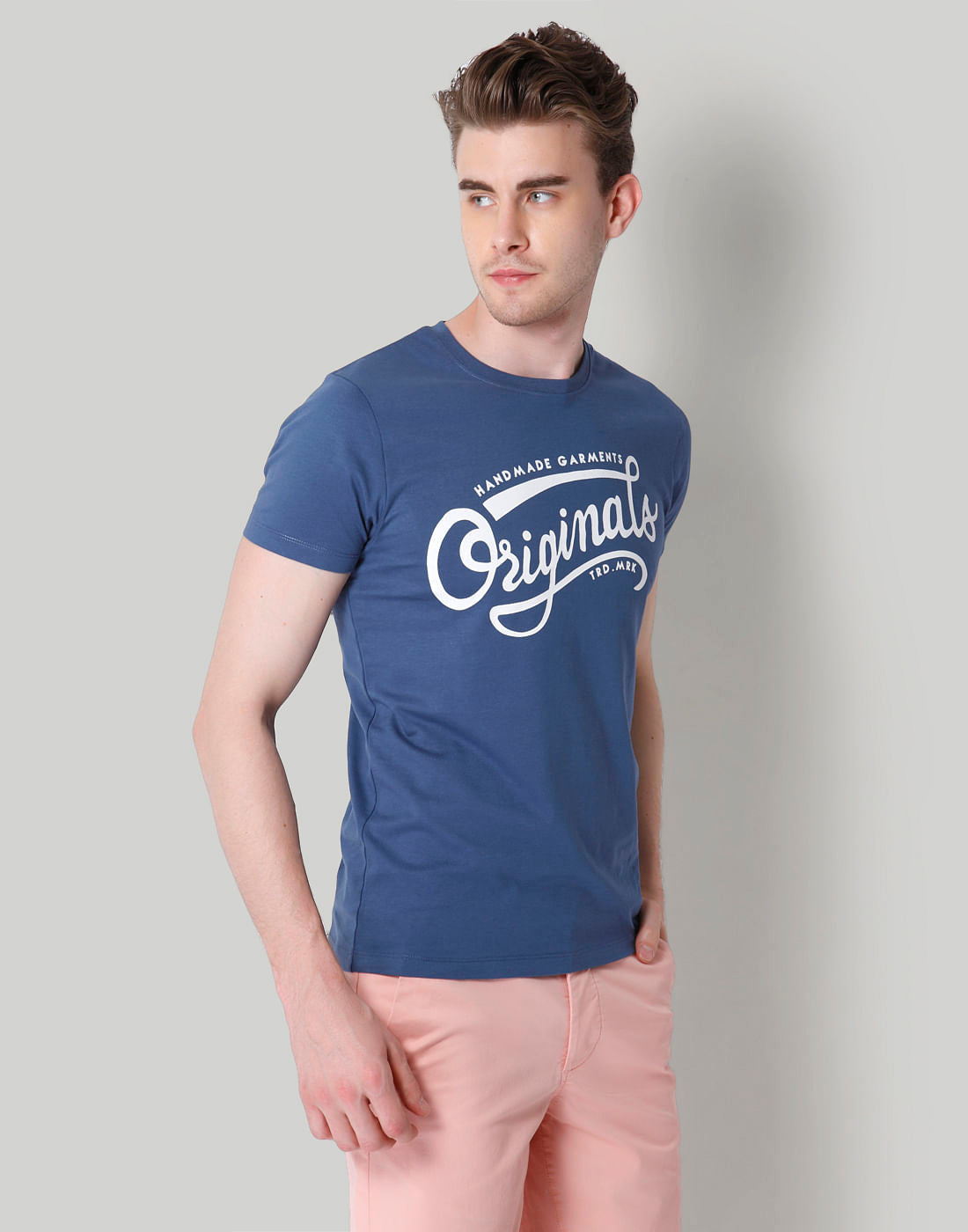 Blue Originals Print Crew Neck T-Shirt