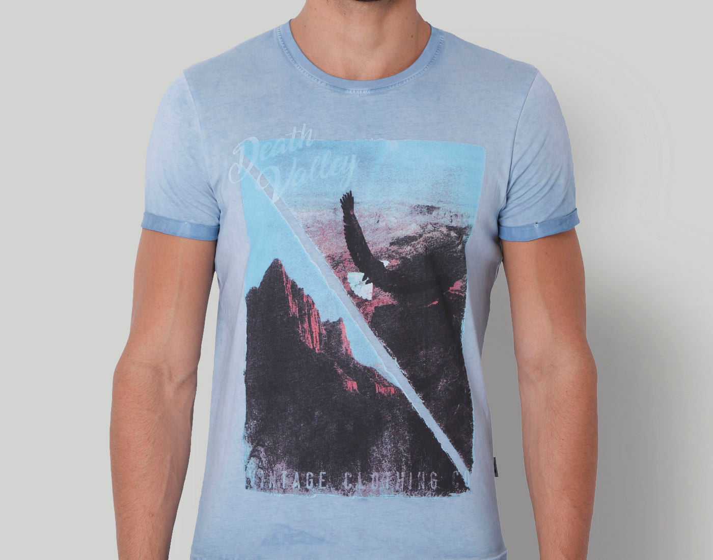 Blue Graphic Print Crew Neck T-Shirt