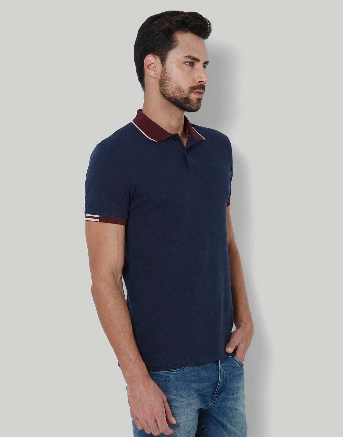 Dark Blue & Brown Polo T-Shirt