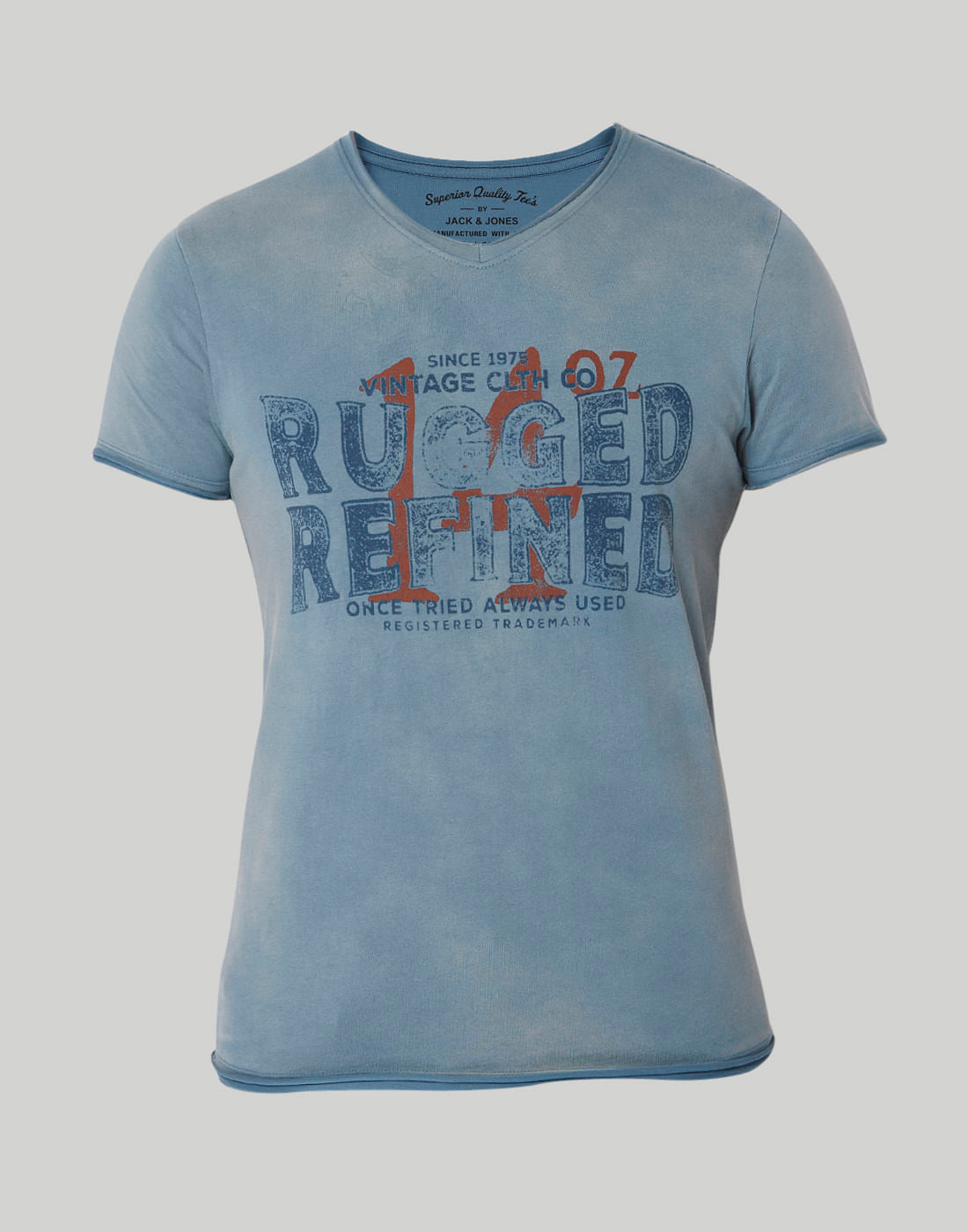 Turquoise Graphic Printed V-Neck T-Shirt