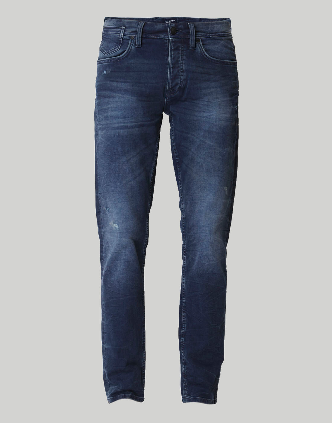Dark Blue Mid Rise Comfort Fit Jeans