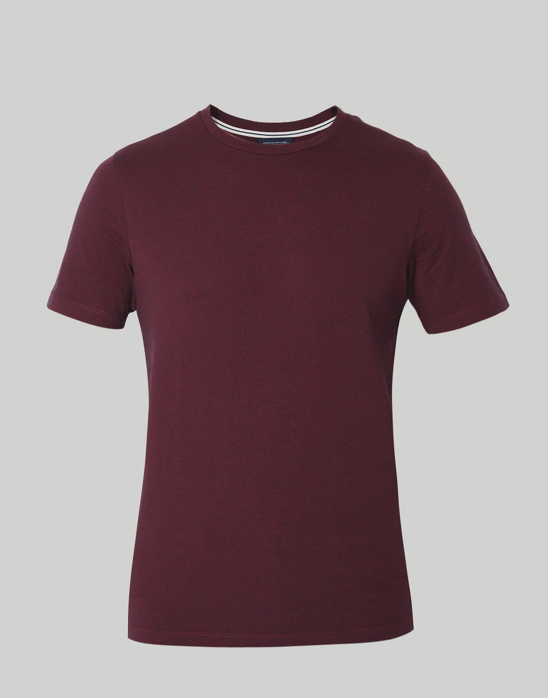 Purple Solid Crew Neck T-Shirt