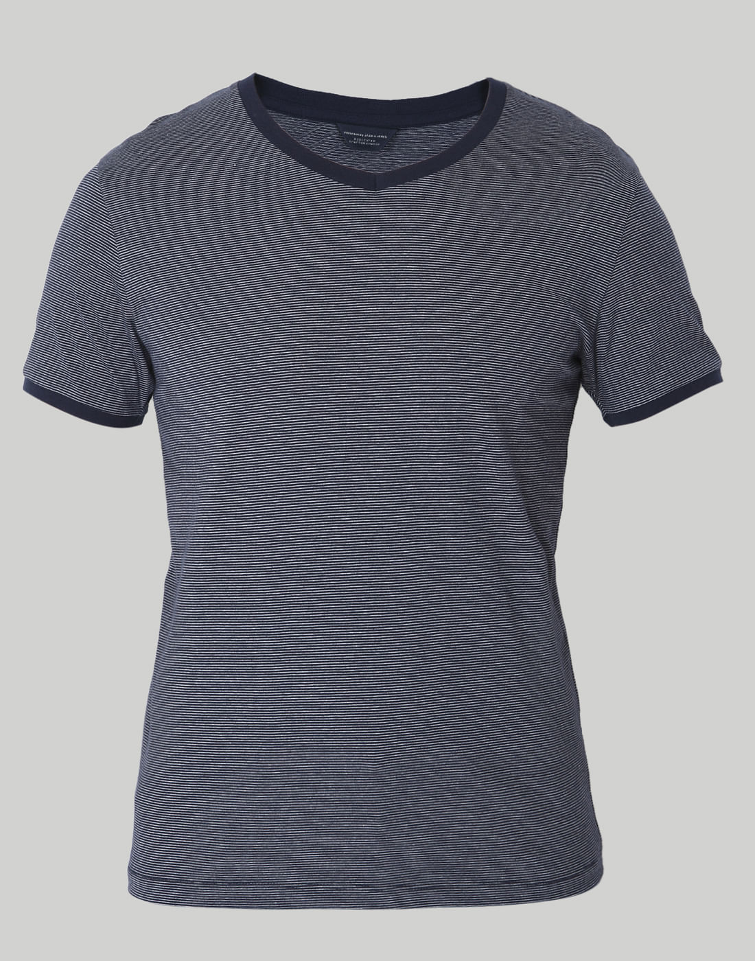 Blue Striped V-Neck T-Shirt