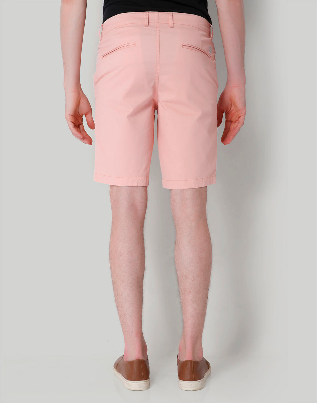 Pink Mid Rise Chino Shorts
