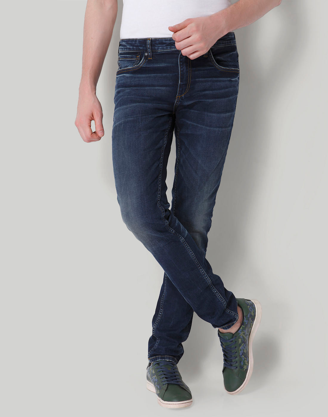 Dark Blue Low Rise Skinny Fit Jeans - 28/32