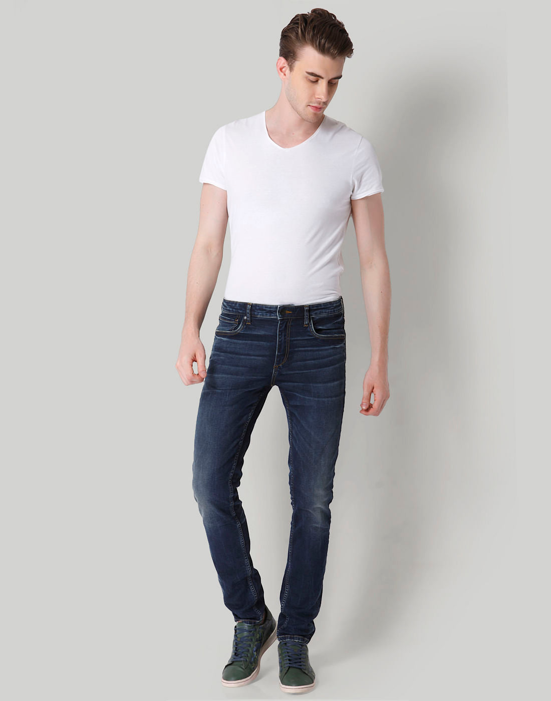 Dark Blue Low Rise Skinny Fit Jeans