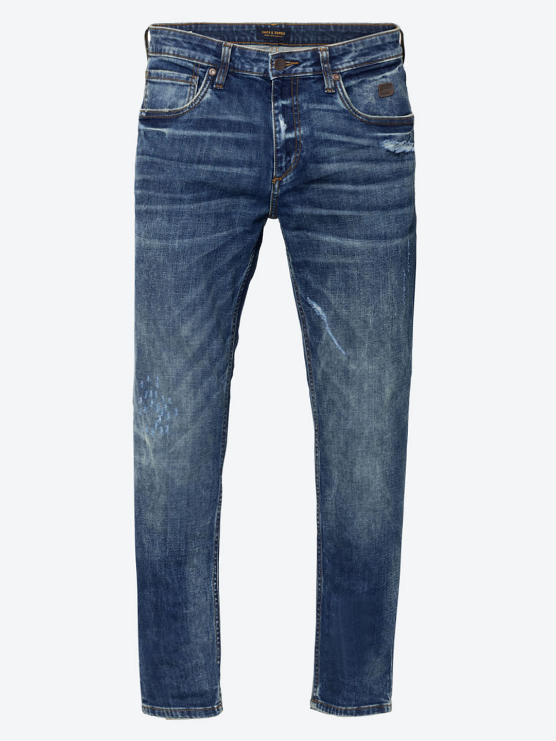 Dark Blue Mildly Distressed Tim Anti Fit Jeans