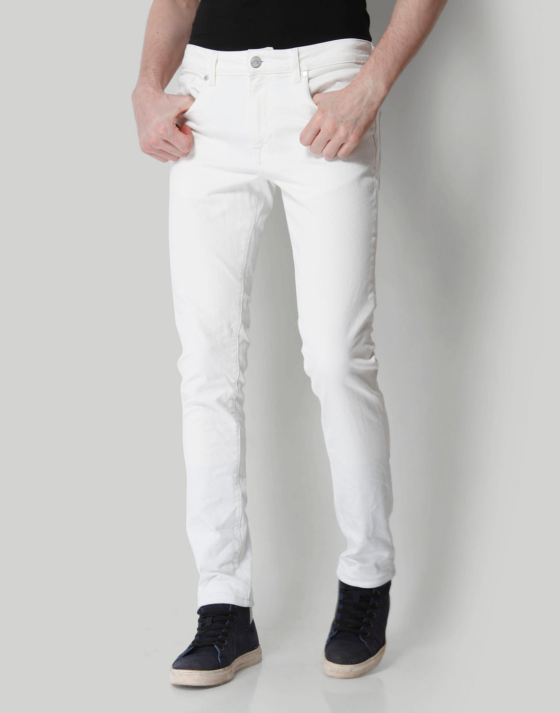 White Low Rise Skinny Fit Jeans - 28/32