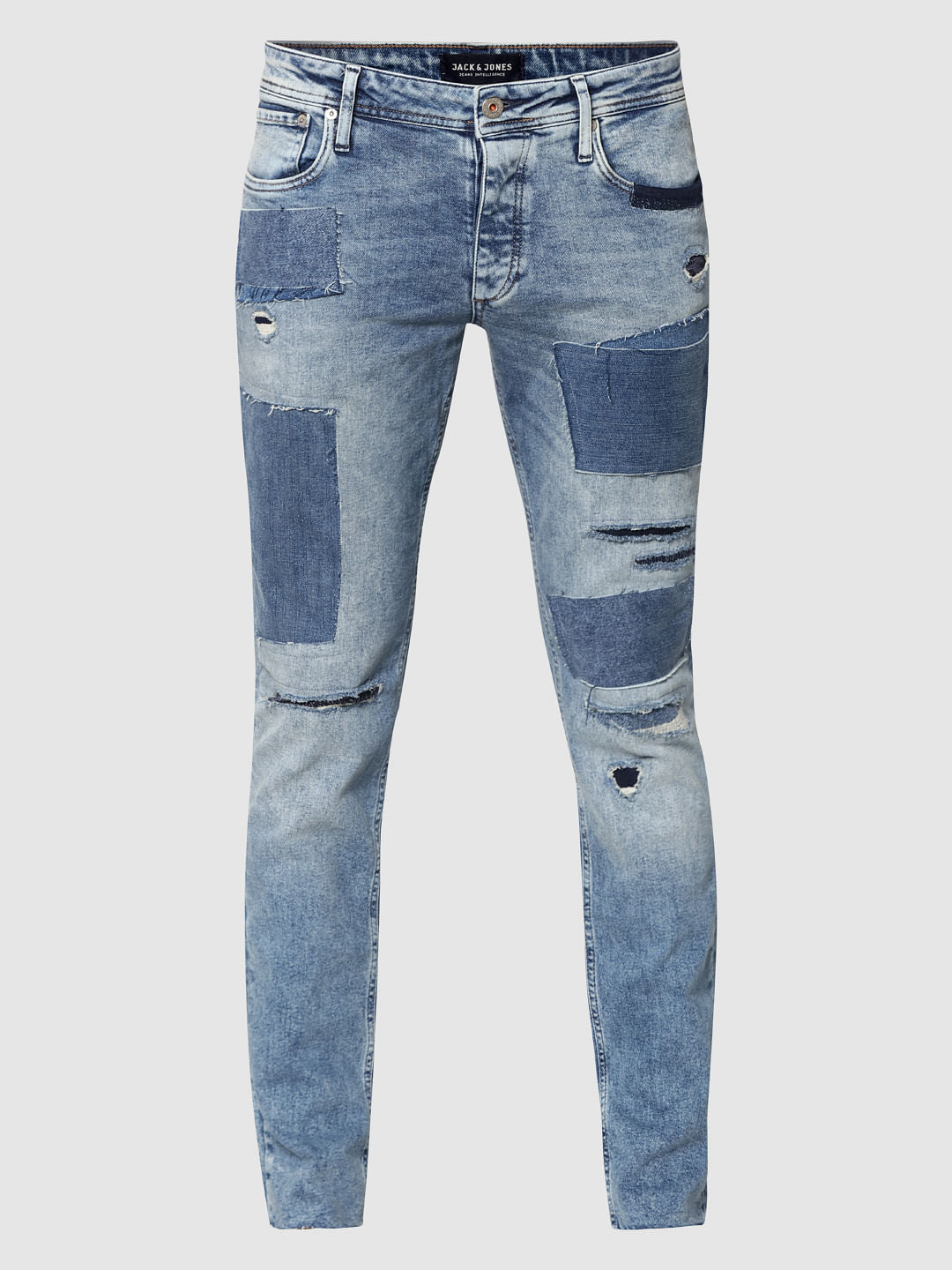 Blue Patch Detail Tim Anti Fit Jeans