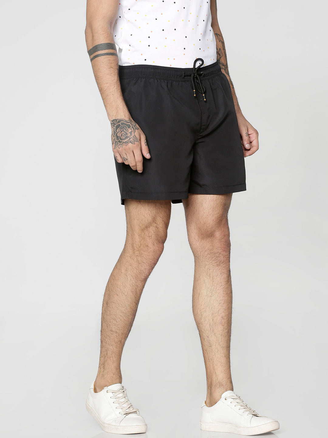 Black Drawstring Swim Shorts