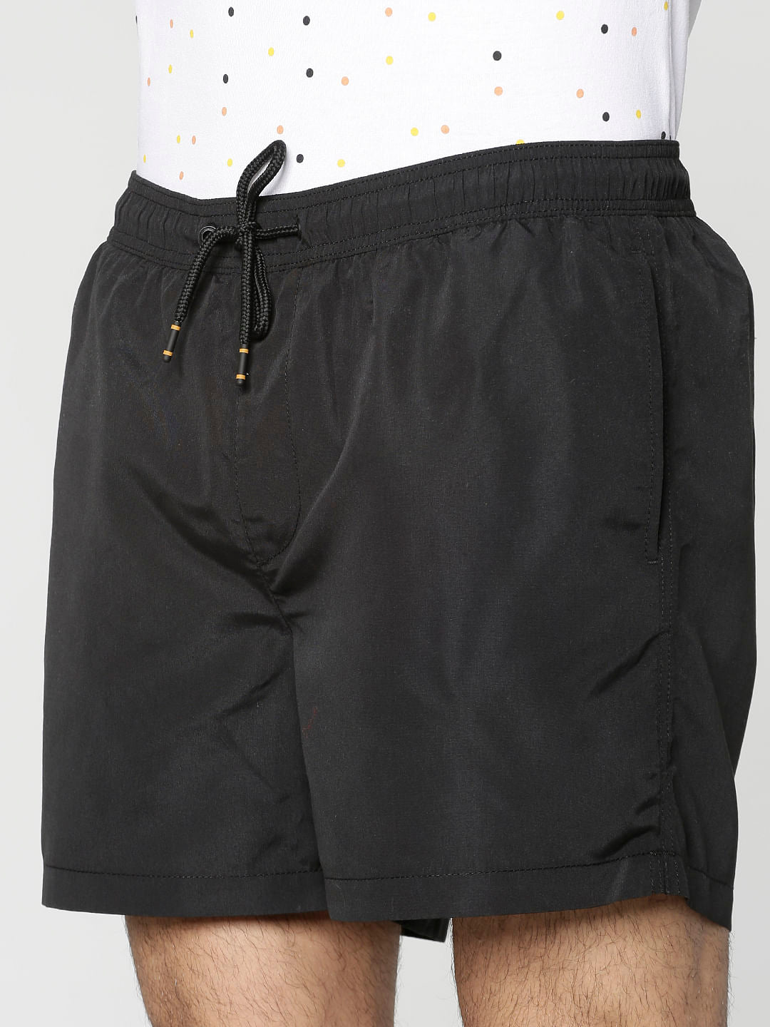 Black Drawstring Swim Shorts