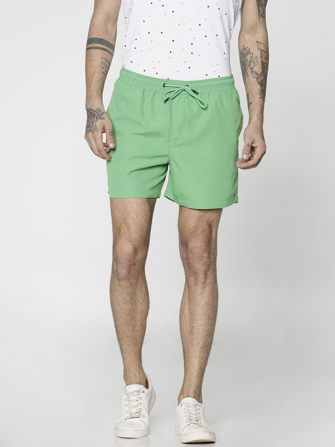 Green Drawstring Swim Shorts