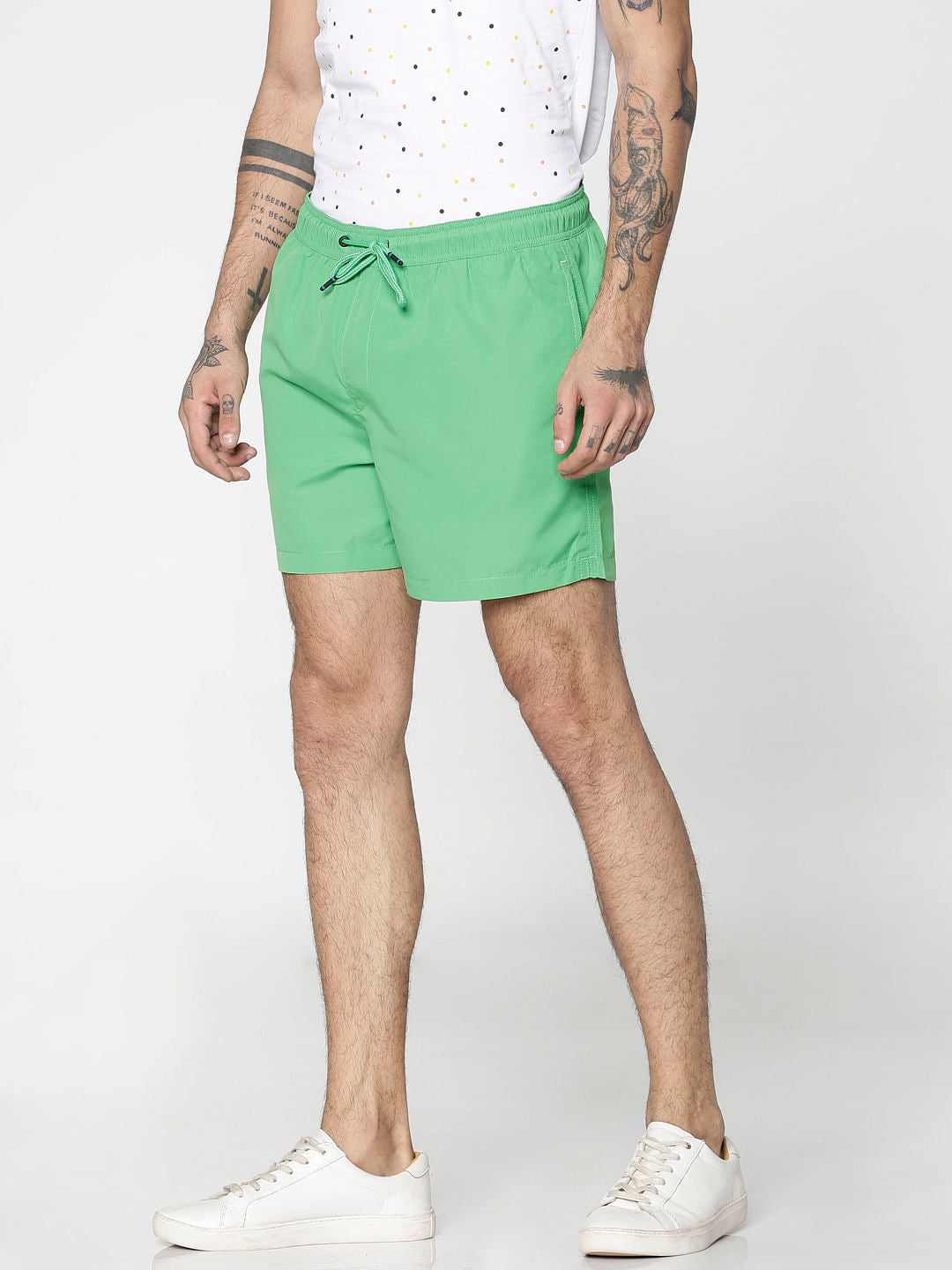 Green Drawstring Swim Shorts