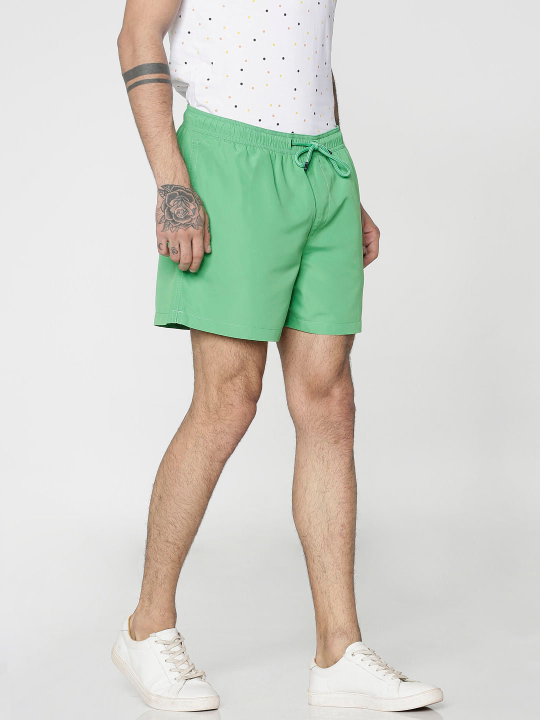 Green Drawstring Swim Shorts