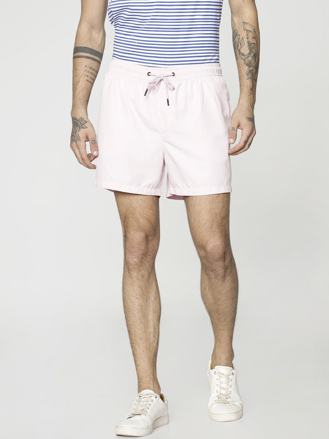 Pink Drawstring Swim Shorts