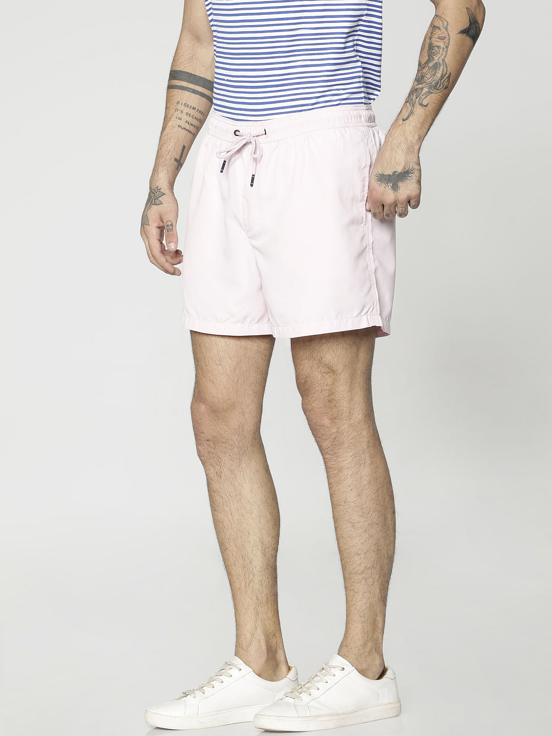 Pink Drawstring Swim Shorts