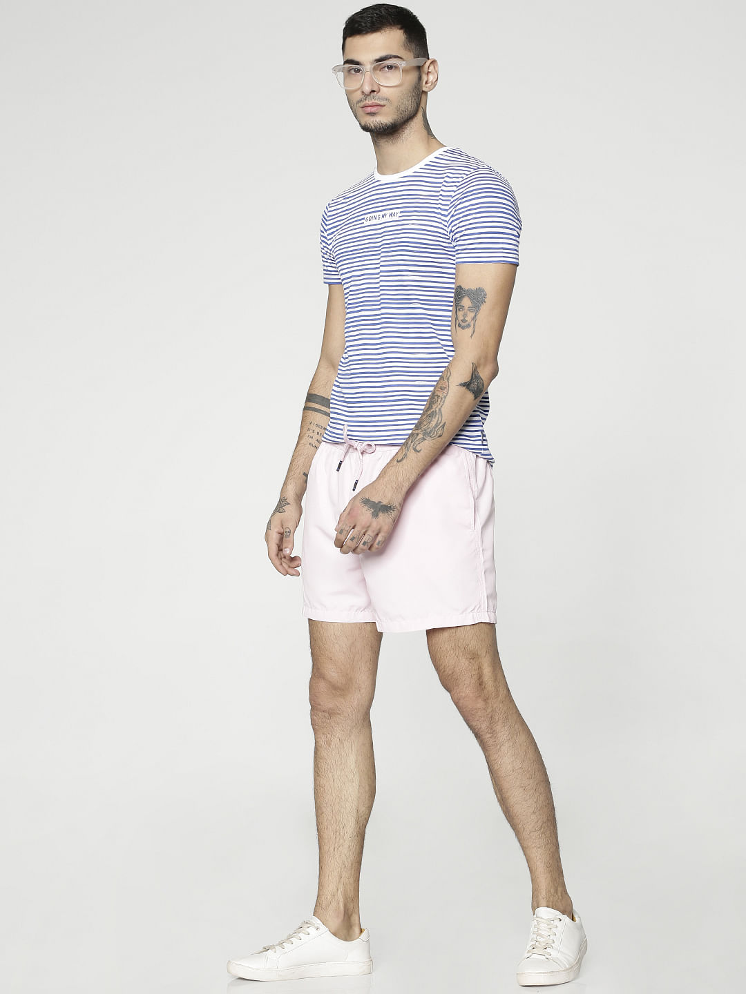 Pink Drawstring Swim Shorts