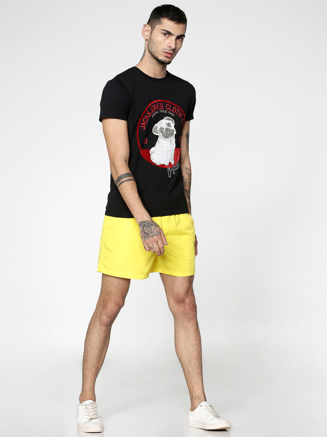 Yellow Drawstring Swim Shorts