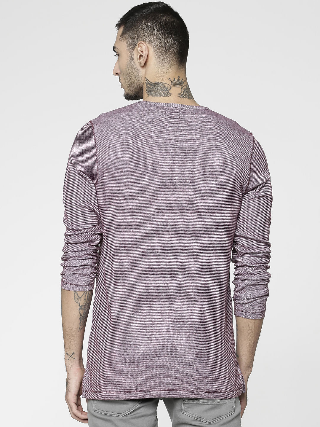 Red Slim Fit Henley T-Shirt