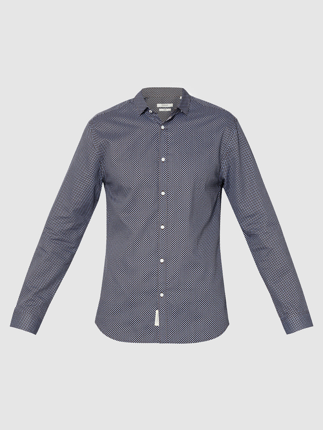 Brown All Over Print Full Sleeves Dobby Shirt