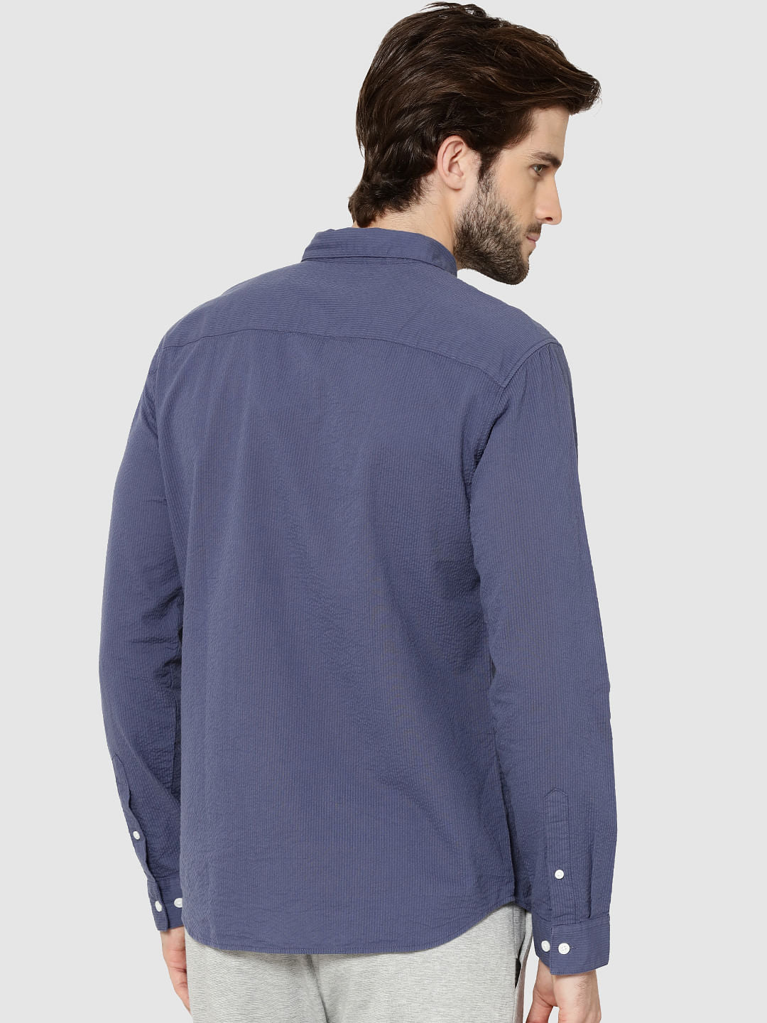 Blue Full Sleeves Slim Fit Shirt