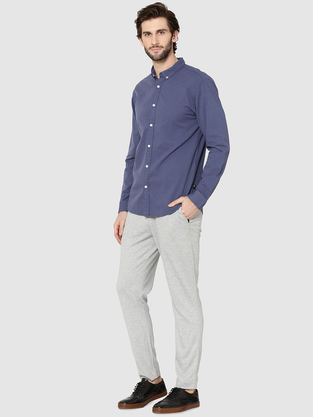 Blue Full Sleeves Slim Fit Shirt