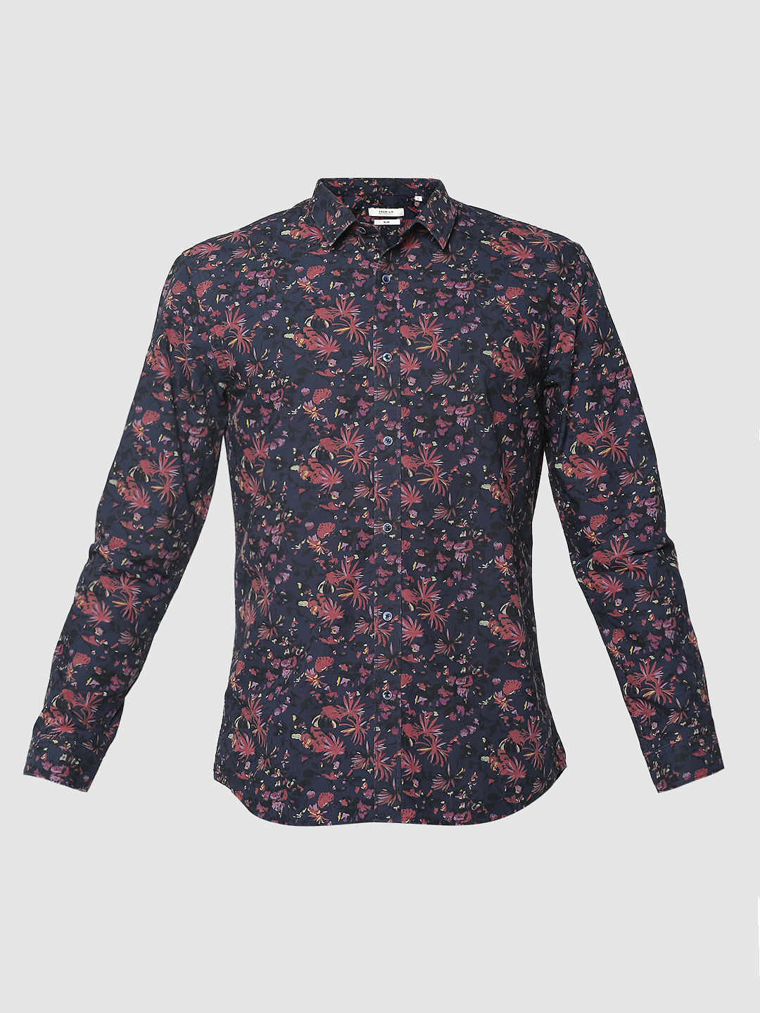 Dark Blue All Over Print Full Sleeves Shirt
