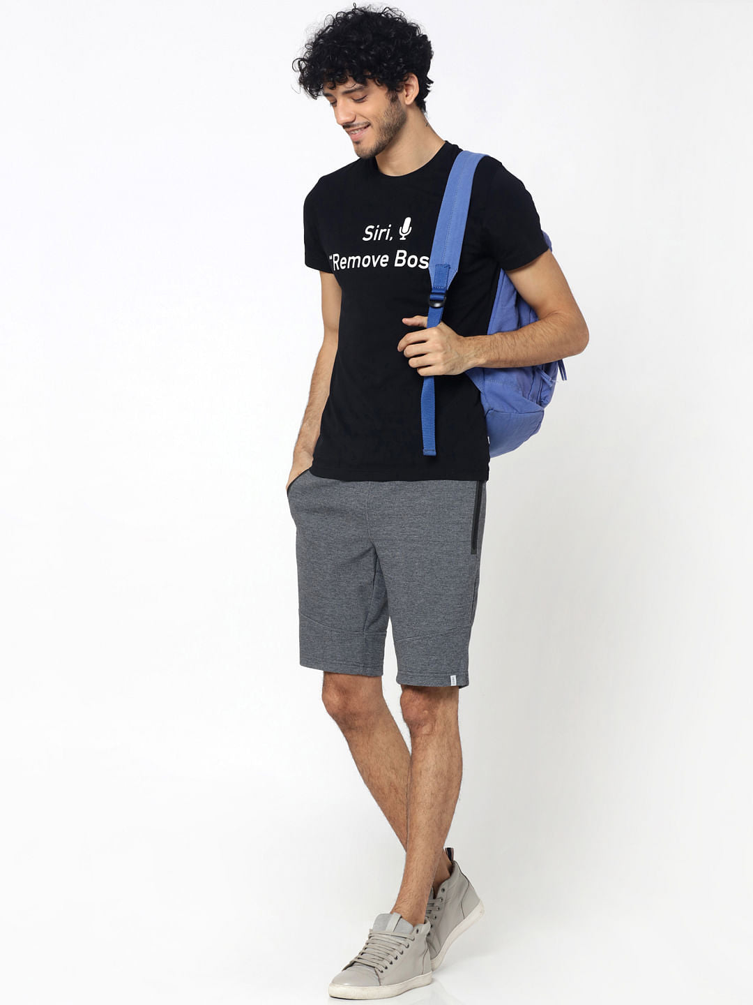 Dark Grey Zip Detail Sweatshorts