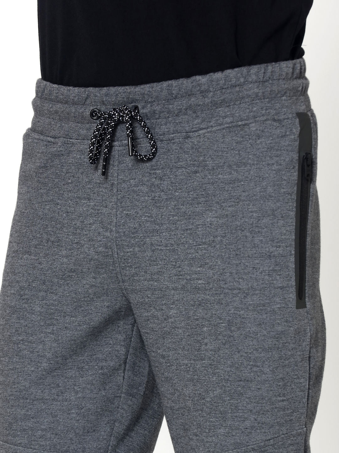 Dark Grey Zip Detail Sweatshorts