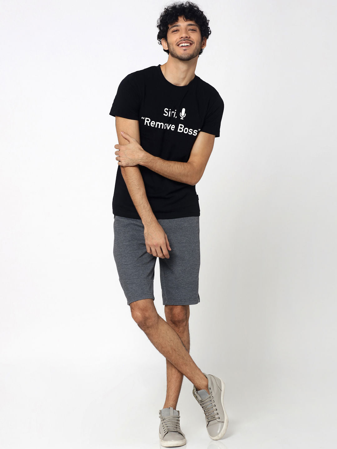 Dark Grey Zip Detail Sweatshorts