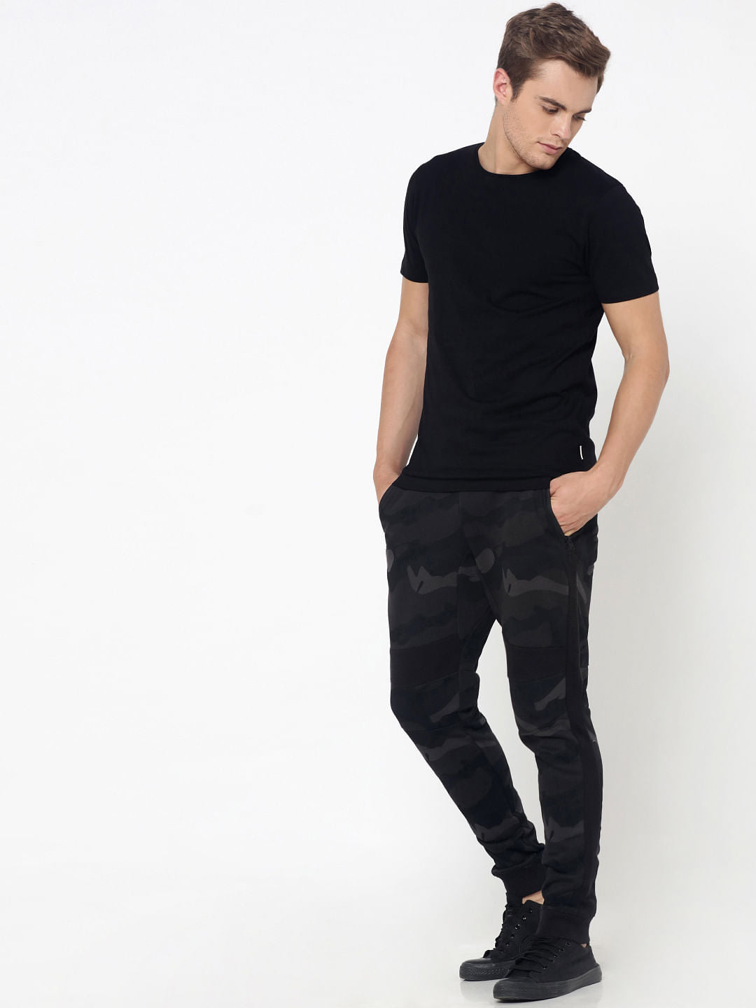 Dark Grey Camo Print Sweatpants