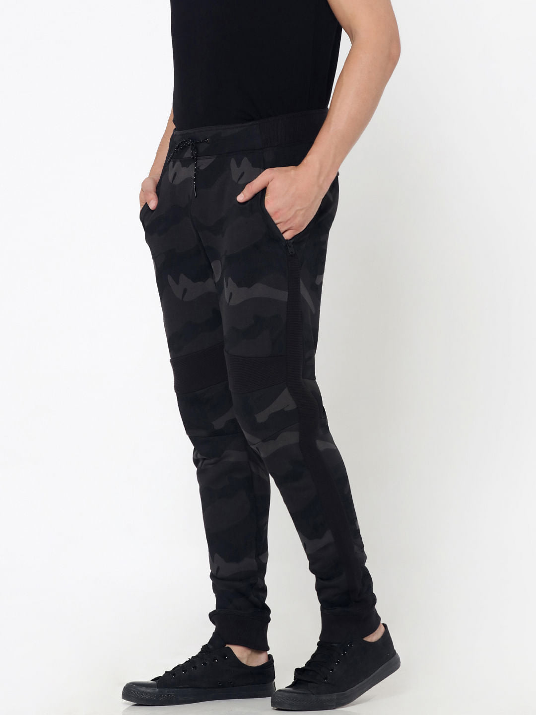 Dark Grey Camo Print Sweatpants