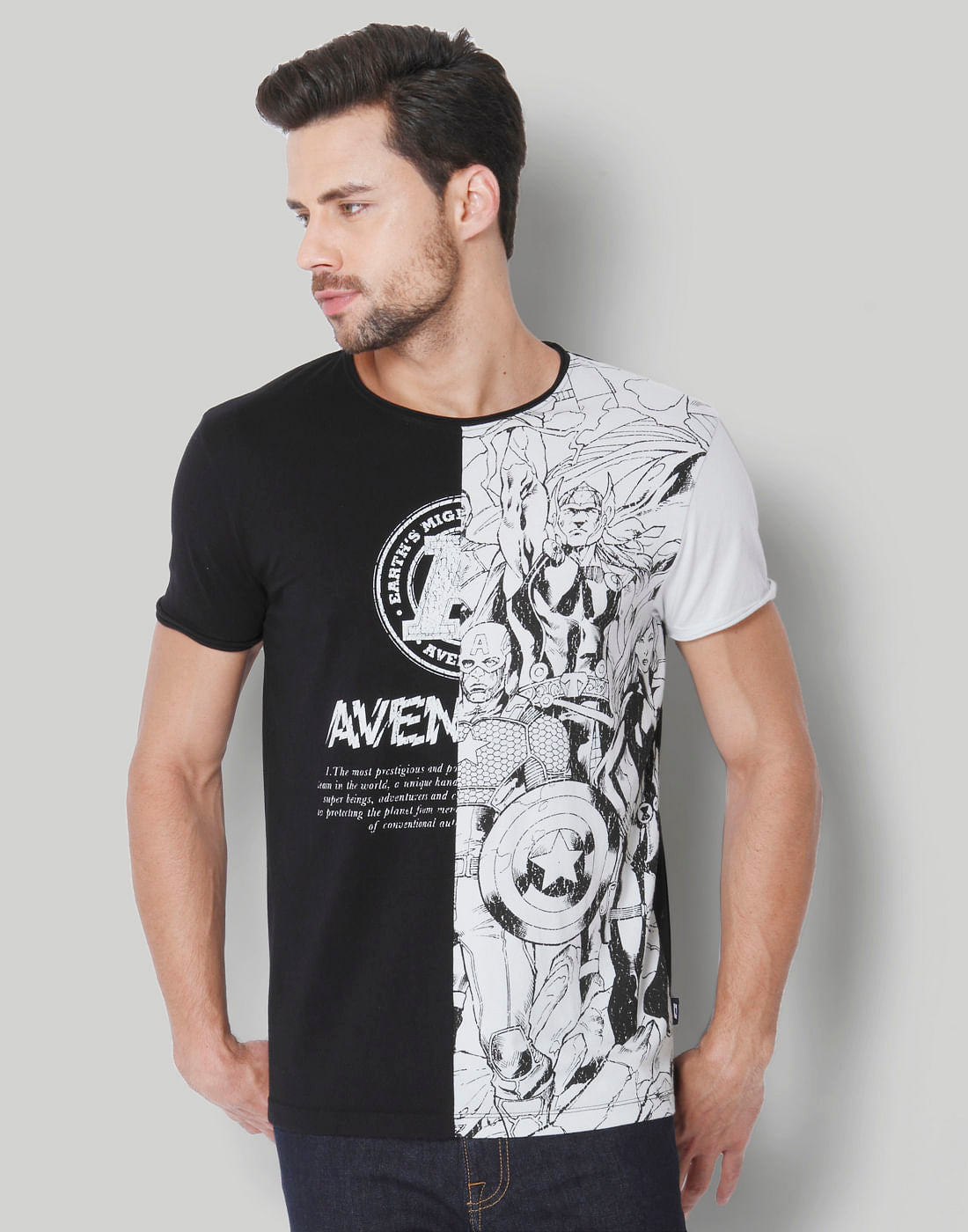 X Marvel Black Graphic Print Crew Neck T-Shirt - S