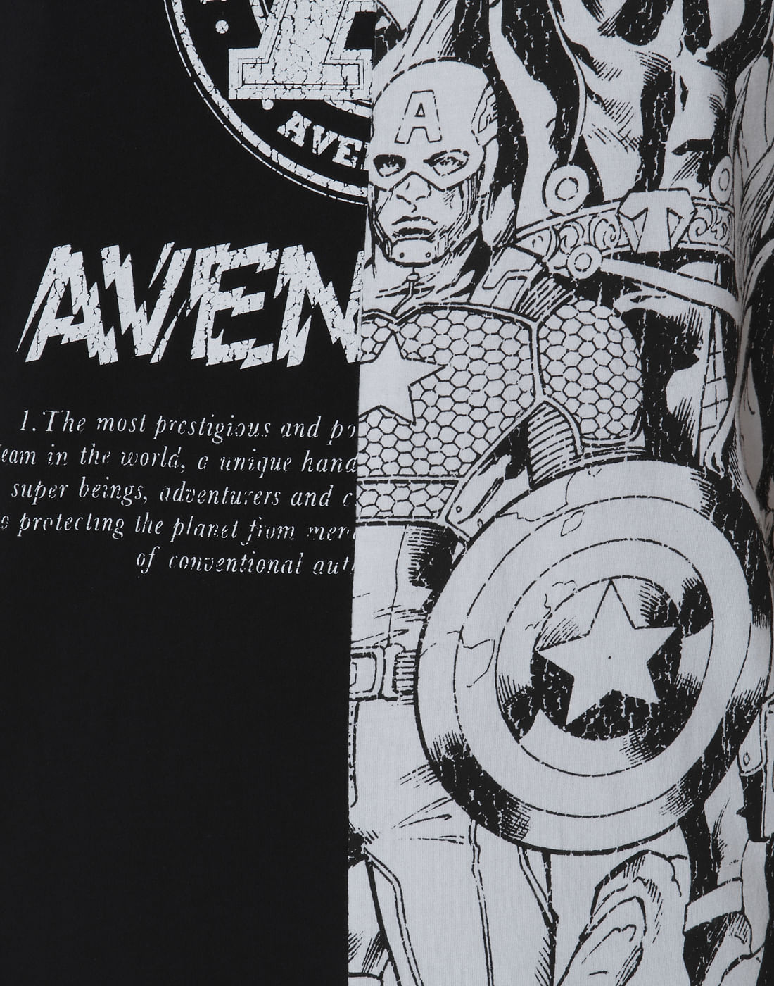X Marvel Black Graphic Print Crew Neck T-Shirt