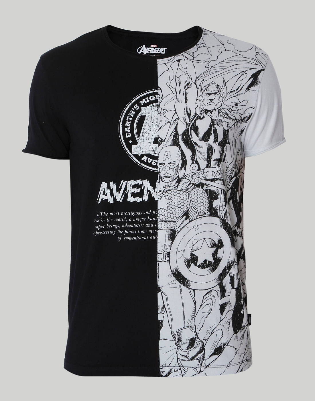X Marvel Black Graphic Print Crew Neck T-Shirt