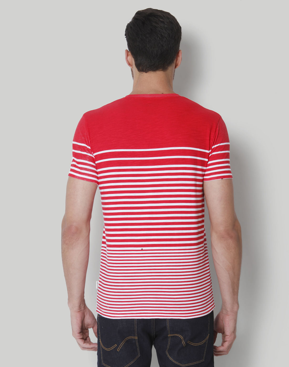 X Marvel Red Striped Crew Neck T-Shirt