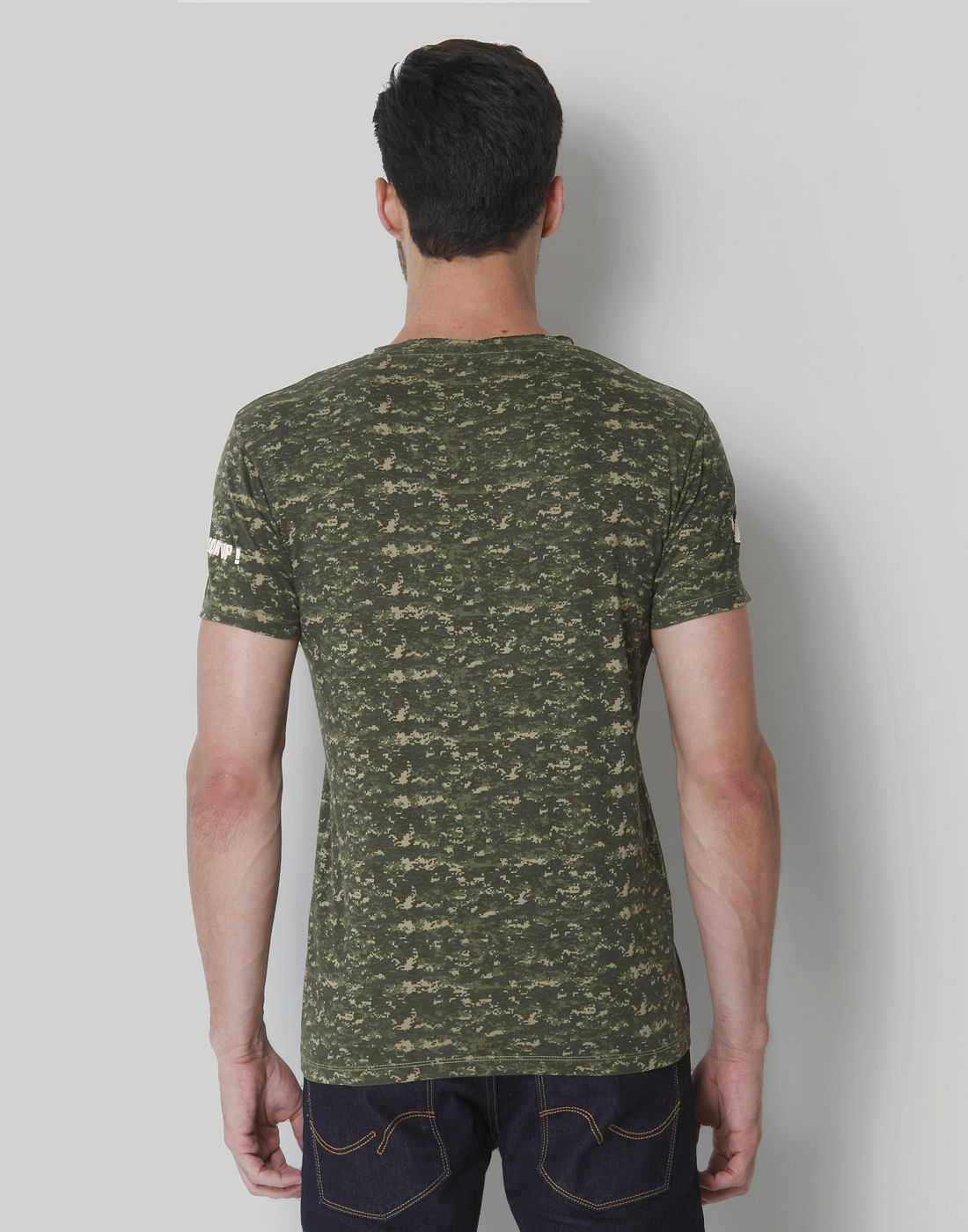 X Marvel Olive Green Camo Print Crew Neck T-Shirt
