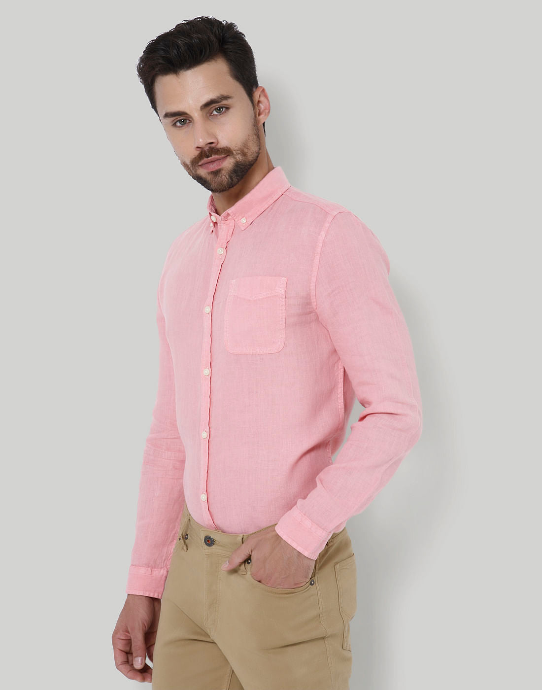 Light Pink Linen Shirt