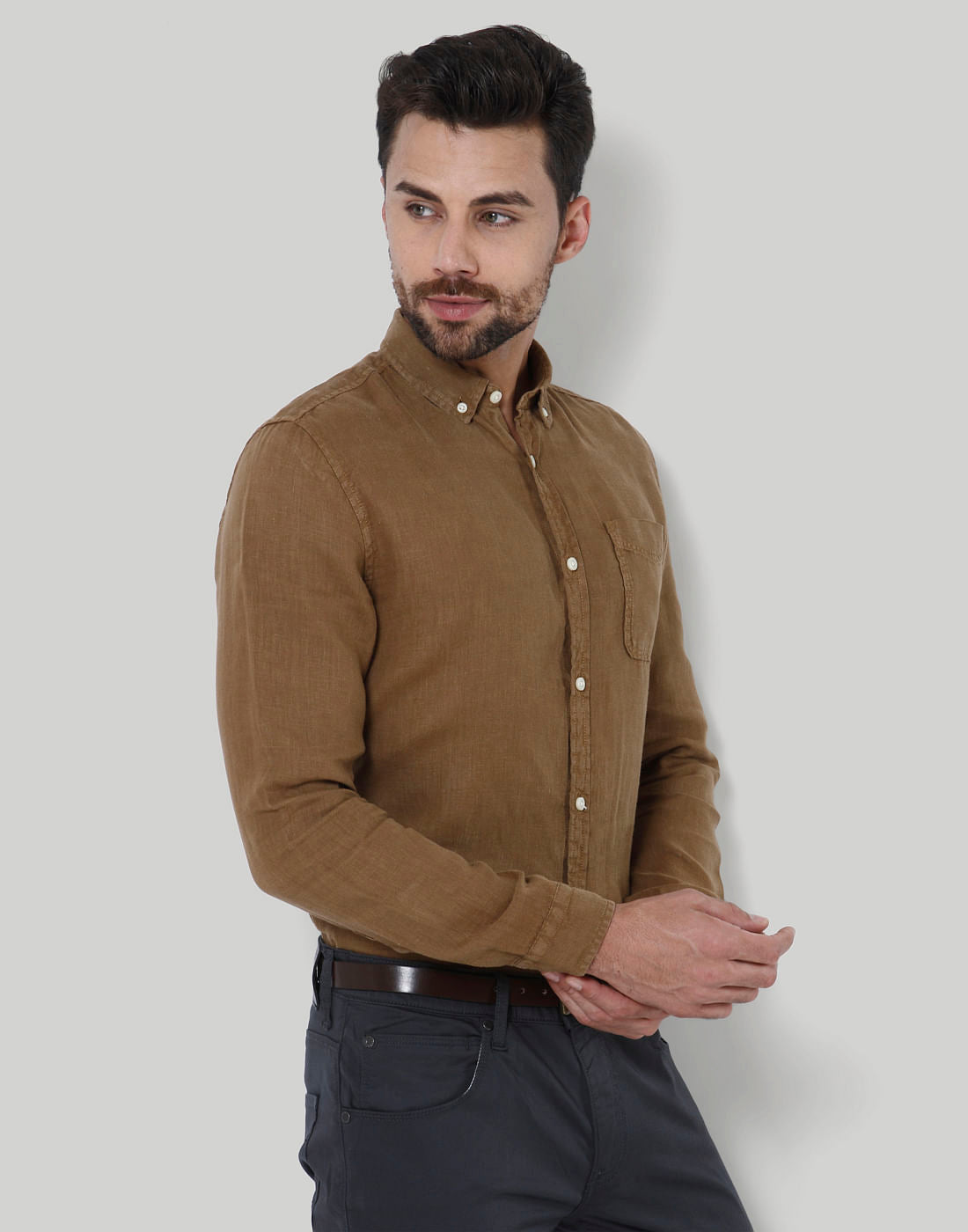 Brown Linen Shirt