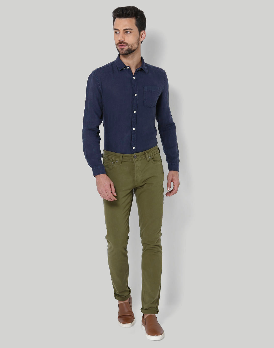 Dark Blue Linen Shirt