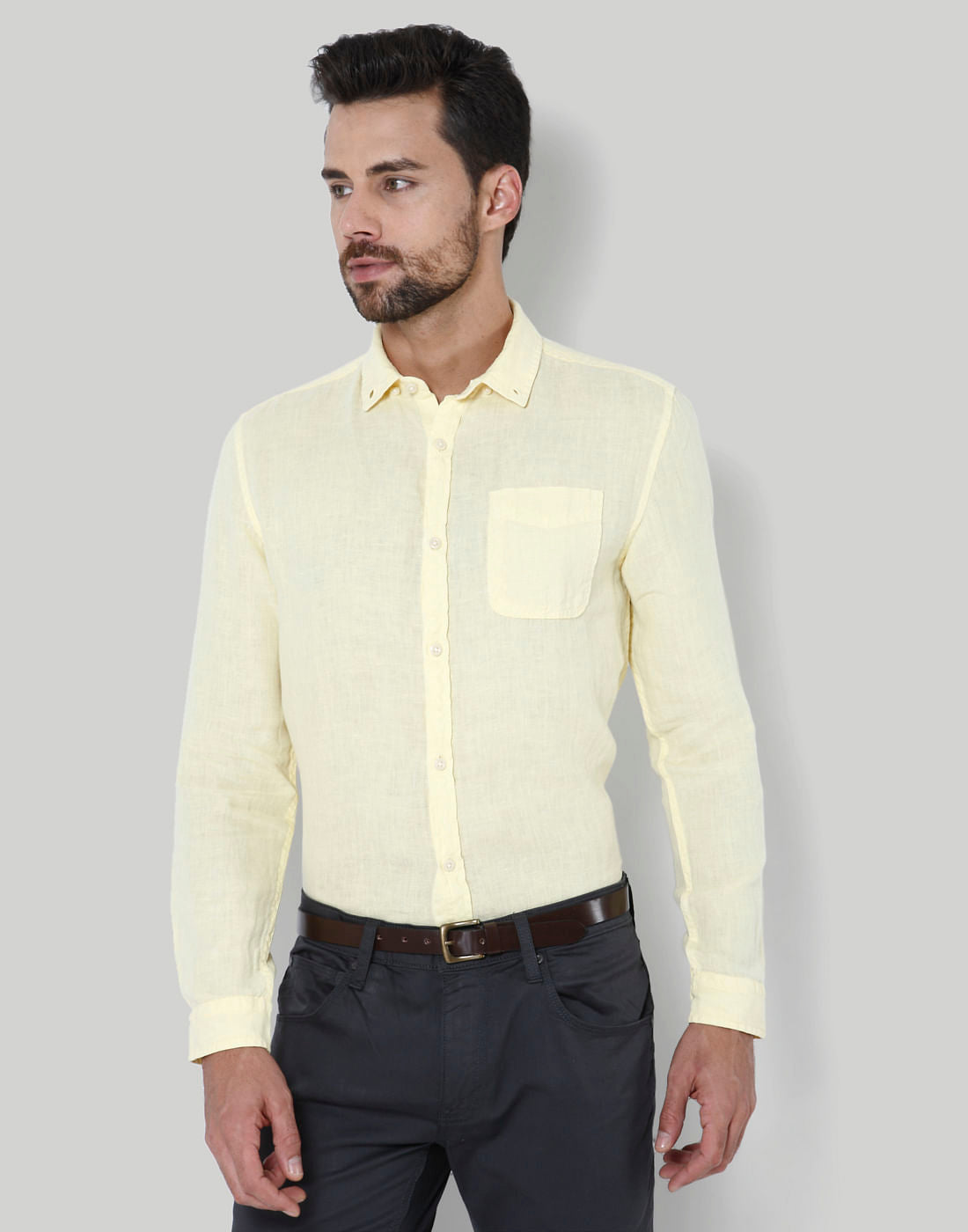 Yellow Linen Shirt - M