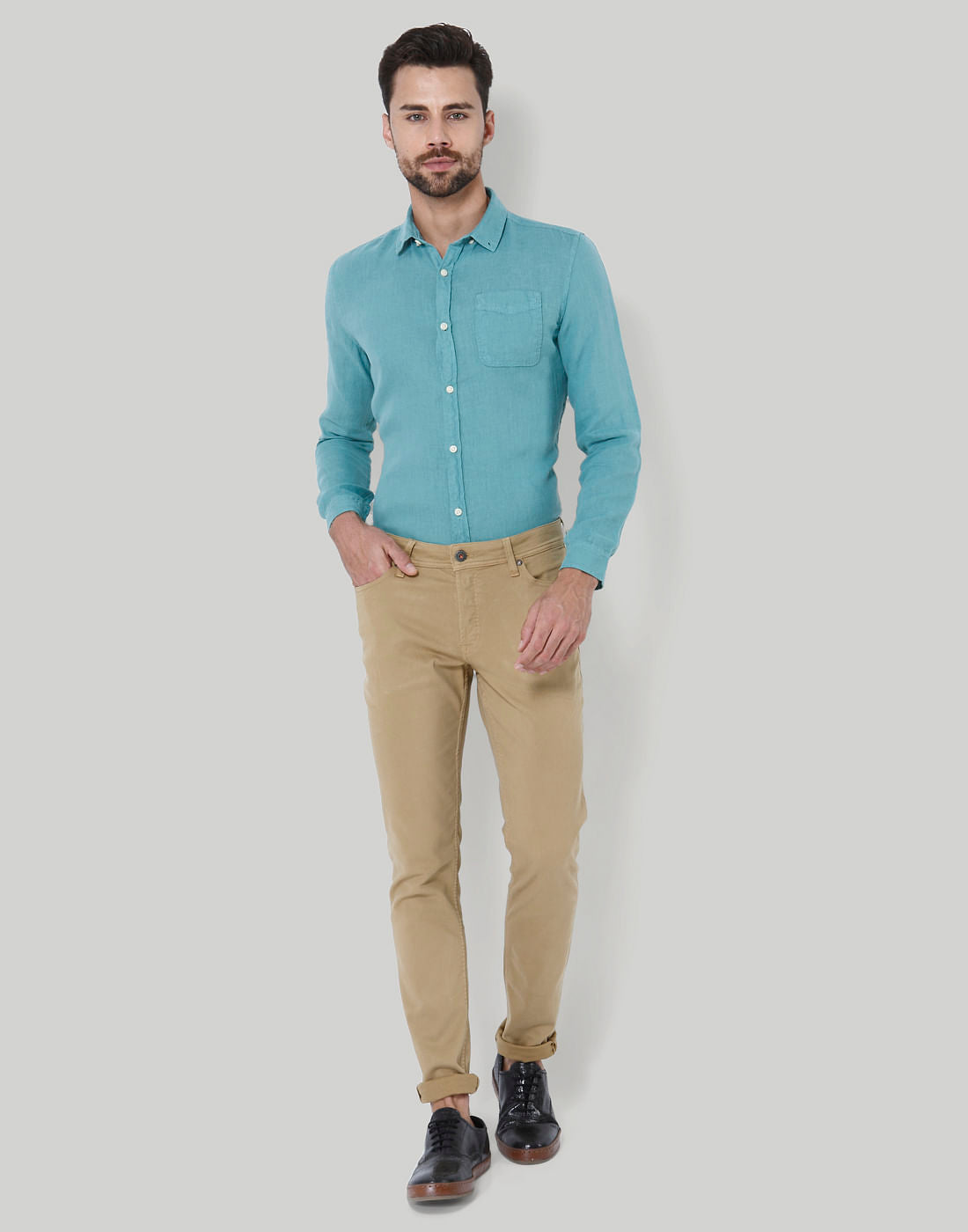 Turquoise Linen Shirt