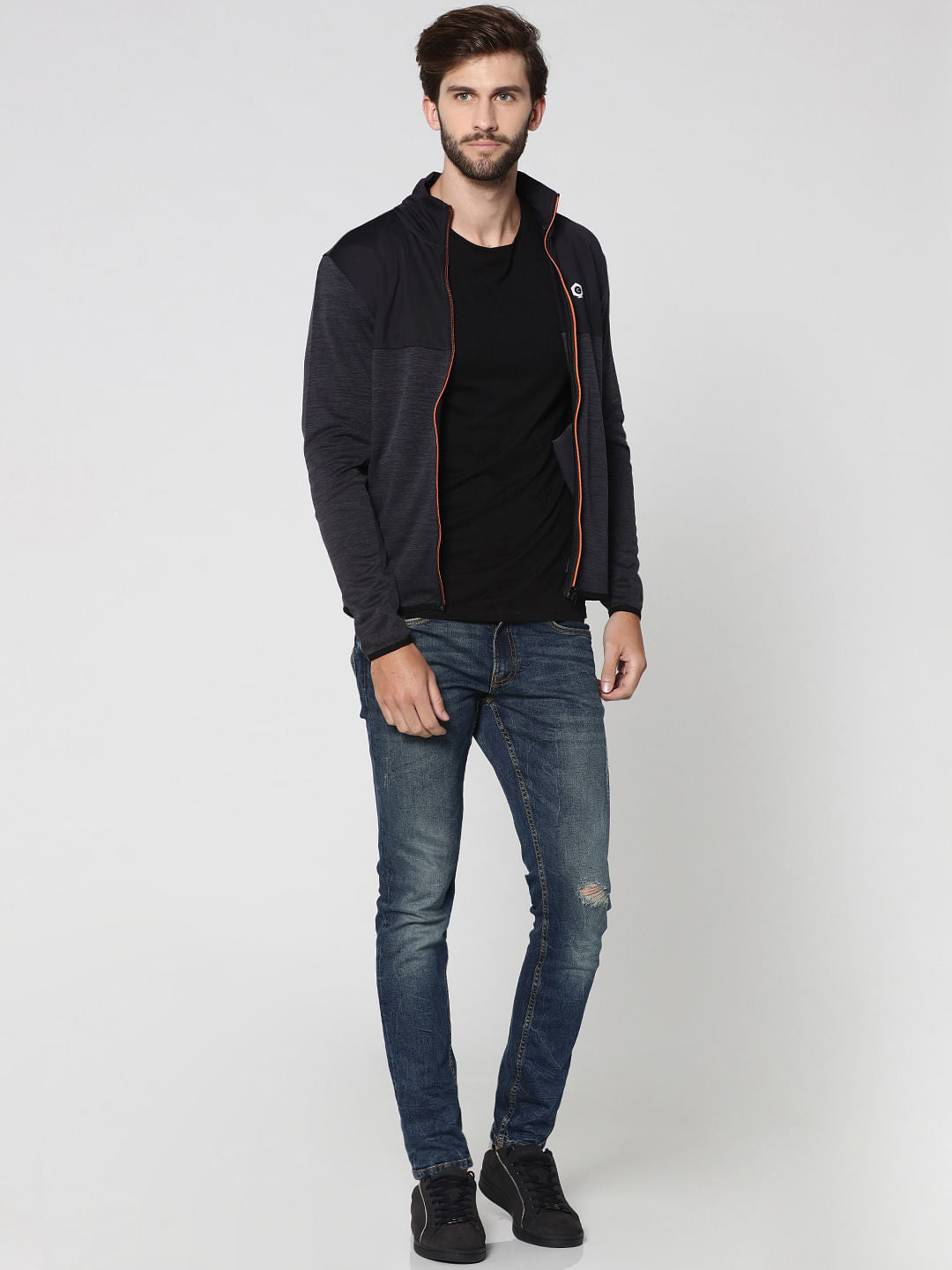 Blue Mildly Distressed Ben Skinny Fit Jeans