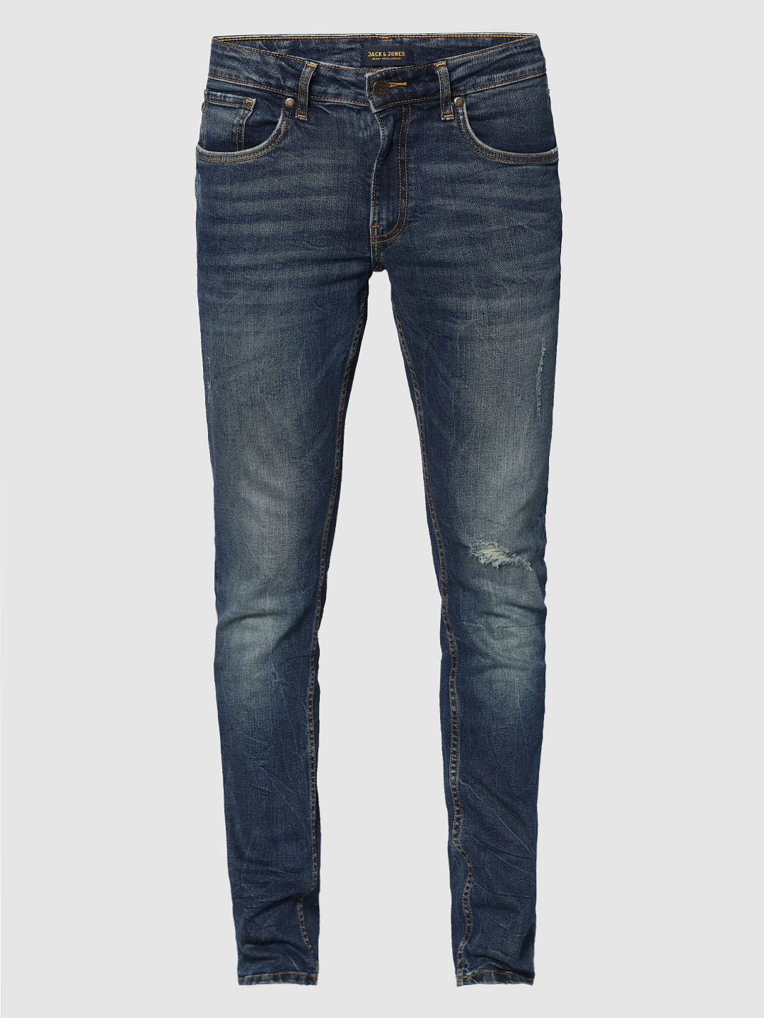 Blue Mildly Distressed Ben Skinny Fit Jeans