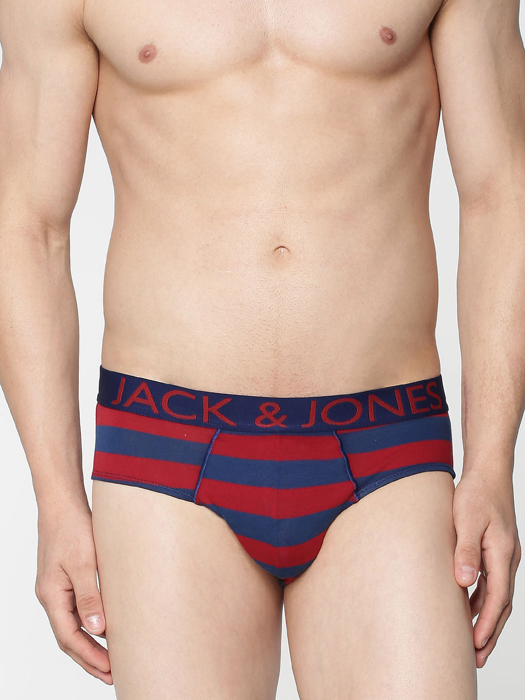 Red Striped Briefs - S